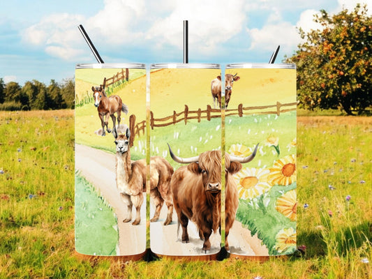 Farm Scene 20 oz Skinny Tumbler