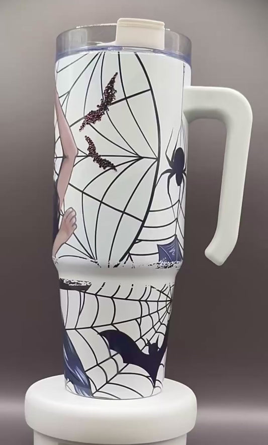 Wednesday Adams 30oz with Handle and Rhinestones